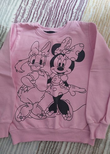 Kız Çocuk Pembe Baskılı Sweatshirt - Görsel 2