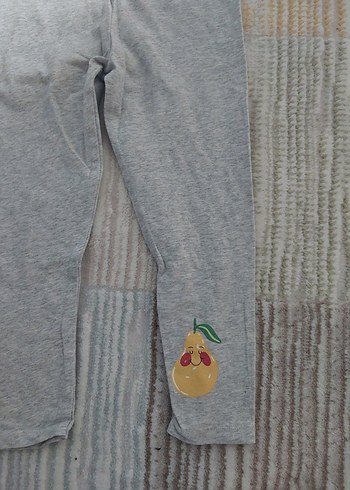 Gri Nakışlı Kız Çocuk Salaş Tayt - Görsel 3