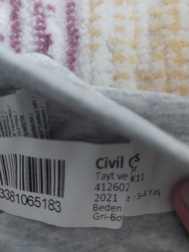 Gri Nakışlı Kız Çocuk Salaş Tayt - Görsel 4