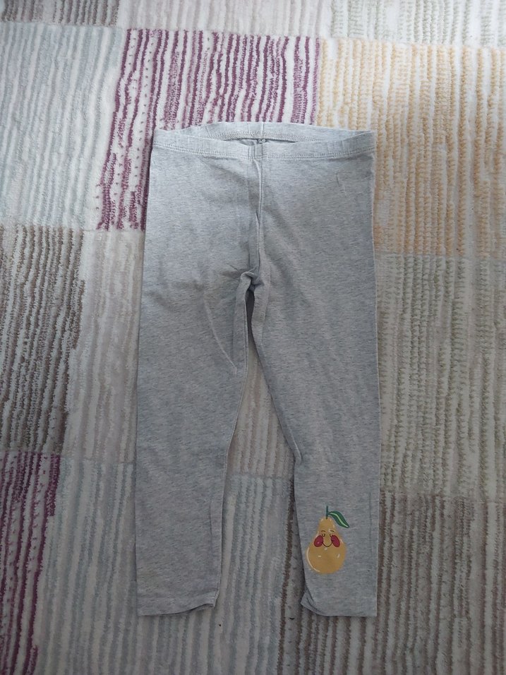 Gri Nakışlı Kız Çocuk Salaş Tayt - Görsel 2