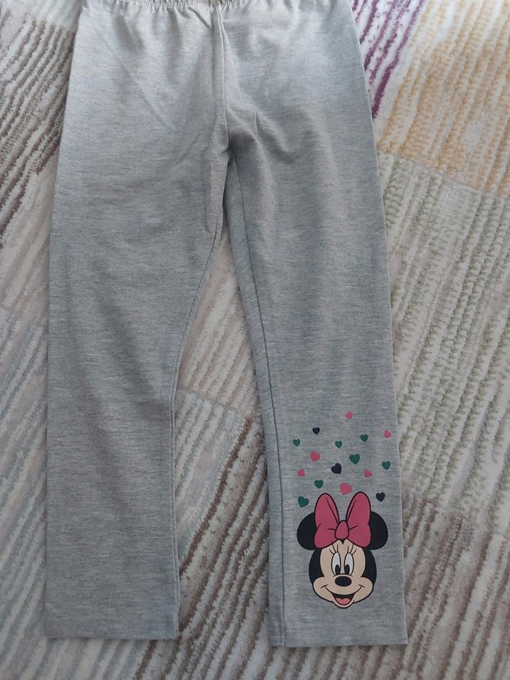 Kız Çocuk Gri Minnie Baskılı Rahat Tayt - Görsel 2