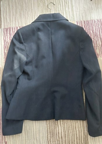 Düğmeli Lacivert  Kadın Ofis Ceket - Görsel 4