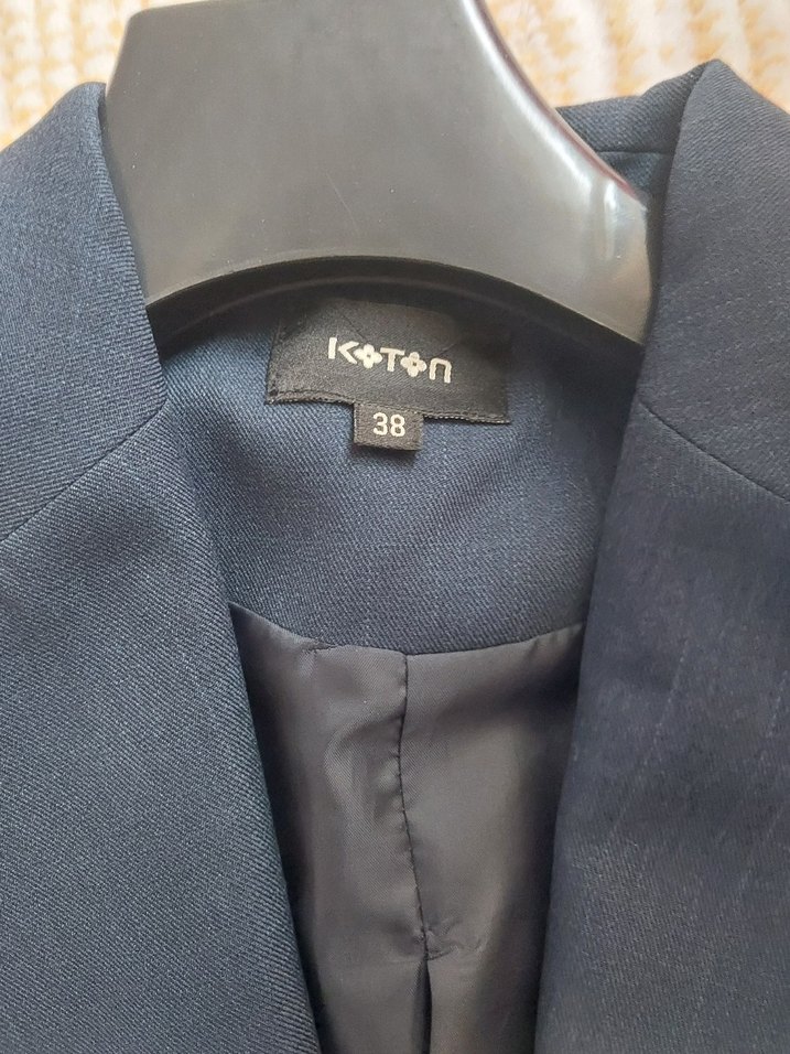 Düğmeli Lacivert  Kadın Ofis Ceket - Görsel 2