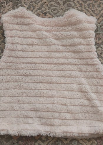 Kız Çocuk Pembe Peluş Yelek - Görsel 4