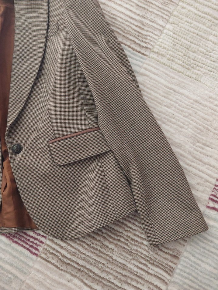 Düğmeli Kahverengi Kadın Blazer Ceket - Görsel 4