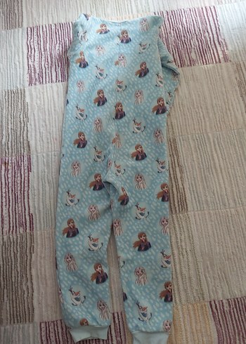 Kız Çocuk Mavi Polar Tulum Pijama - Görsel 4