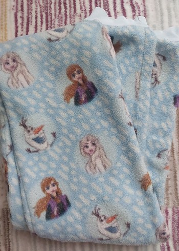 Kız Çocuk Mavi Polar Tulum Pijama - Görsel 7