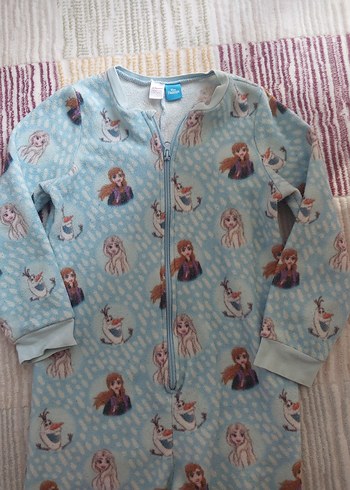 Kız Çocuk Mavi Polar Tulum Pijama - Görsel 3