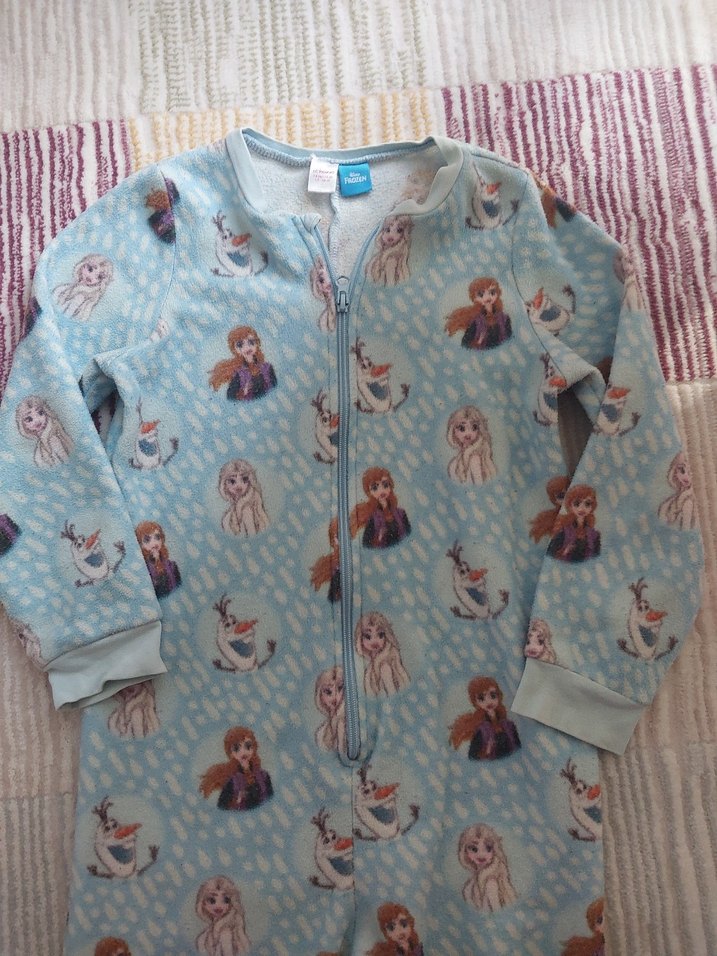 Kız Çocuk Mavi Polar Tulum Pijama - Görsel 3