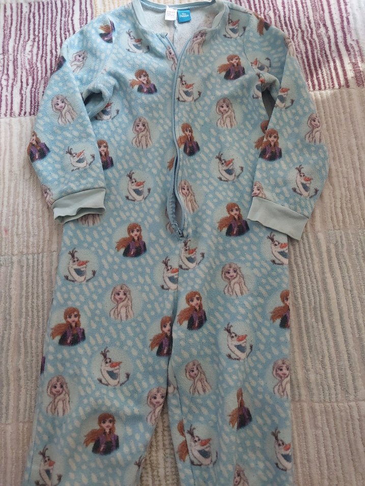 Kız Çocuk Mavi Polar Tulum Pijama - Görsel 2