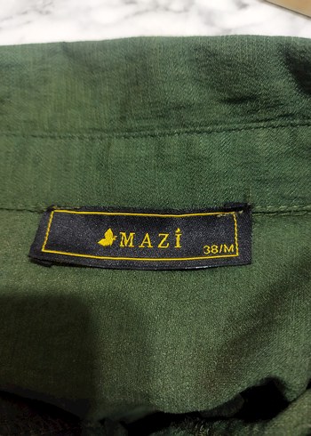 Bayan uzun Kemerli Yeşil 38 beden Kadın Elbise - Görsel 10