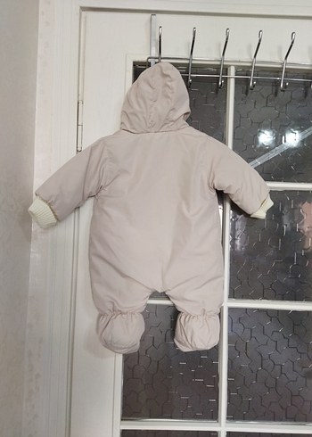 Kapüşonlu Gri  Bebek Tulum mont 9 aylık - Görsel 8