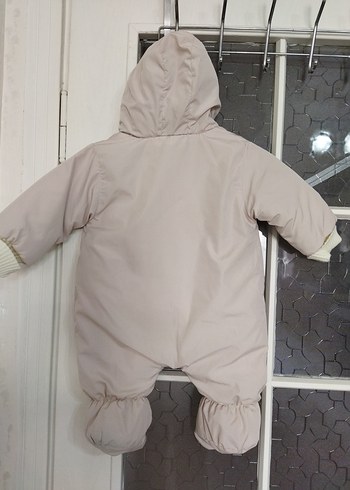 Kapüşonlu Gri  Bebek Tulum mont 9 aylık - Görsel 9