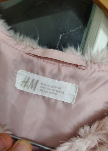 H&M 10 yaş Kız Çocuk Pembe Kürklü Kolsuz Yelek - Görsel 7