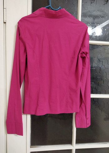 Adil ışık_M beden Uzun Kollu fuşya bayan Gömlek - Görsel 5