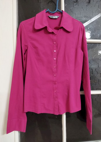 Adil ışık_M beden Uzun Kollu fuşya bayan Gömlek - Görsel 2