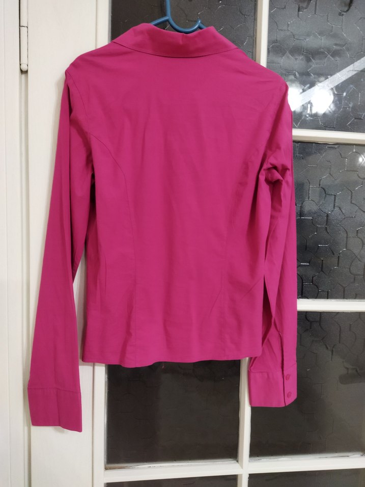 Adil ışık_M beden Uzun Kollu fuşya bayan Gömlek - Görsel 5