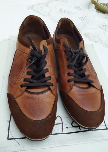 Erkek hakiki deri 44 numara Bağcıklı Günlük Ayakkabı - Görsel 6