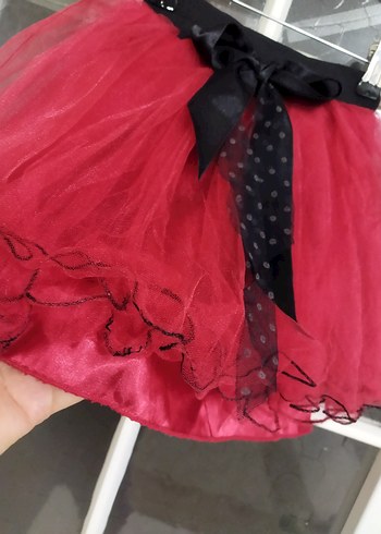 3 yaş Kız Çocuk Kırmızı Fırfırlı Gotik Etek - Görsel 8