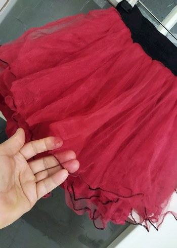 3 yaş Kız Çocuk Kırmızı Fırfırlı Gotik Etek - Görsel 7