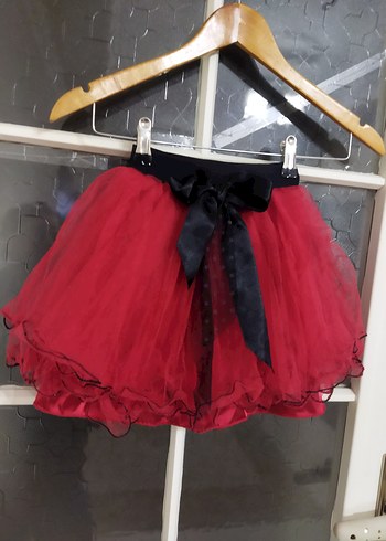 3 yaş Kız Çocuk Kırmızı Fırfırlı Gotik Etek - Görsel 2