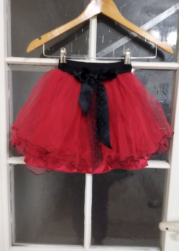 3 yaş Kız Çocuk Kırmızı Fırfırlı Gotik Etek - Görsel 4