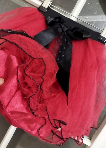 3 yaş Kız Çocuk Kırmızı Fırfırlı Gotik Etek - Görsel 9