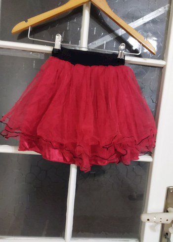 3 yaş Kız Çocuk Kırmızı Fırfırlı Gotik Etek - Görsel 5