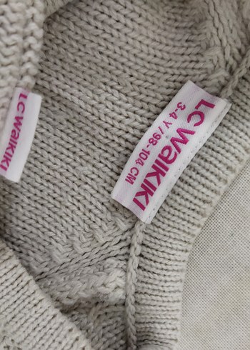 LC Waikiki 3_4 yaş Nakışlı Bej Kız Triko Hırka - Görsel 7