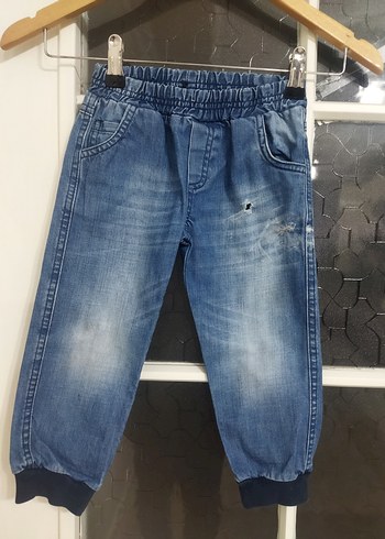 Erkek Çocuk Mavi Denim Bol Paça Pantolon - Görsel 3
