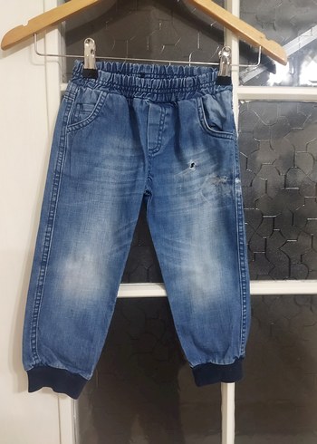 Erkek Çocuk Mavi Denim Bol Paça Pantolon - Görsel 2