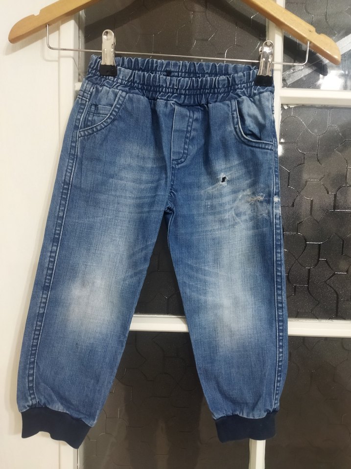 Erkek Çocuk Mavi Denim Bol Paça Pantolon - Görsel 3