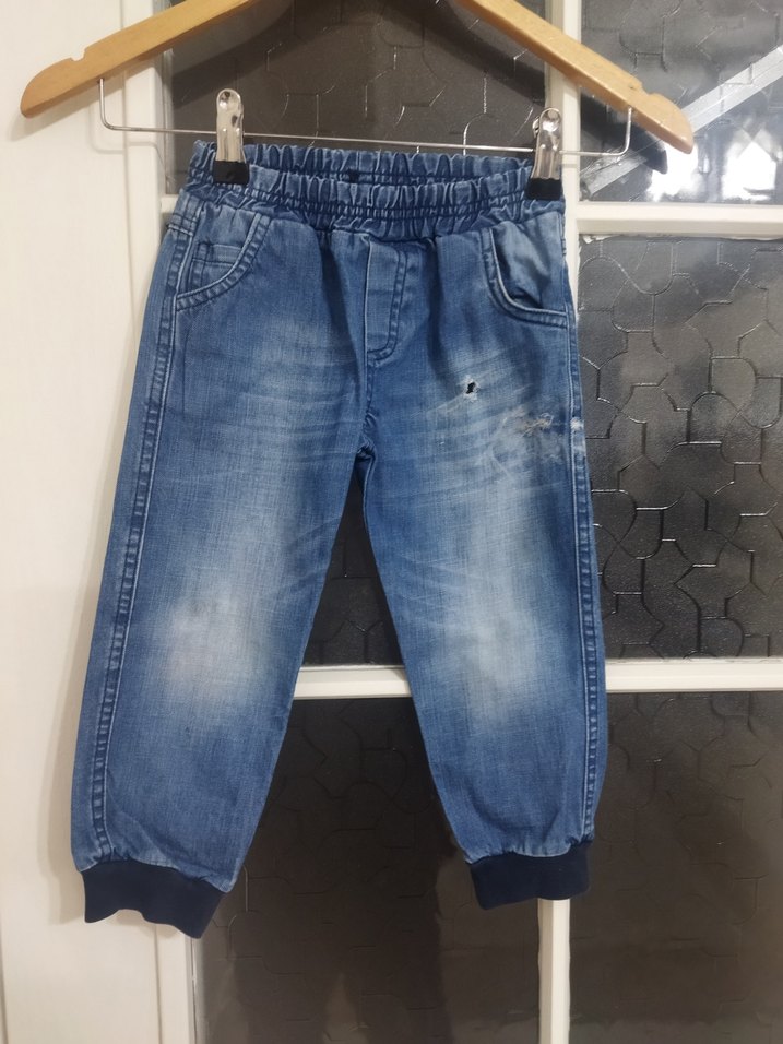 Erkek Çocuk Mavi Denim Bol Paça Pantolon - Görsel 2