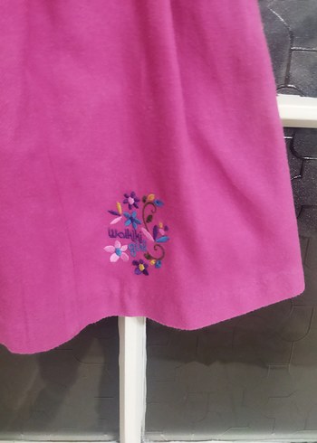 Pembe Düğmeli Kolsuz Kız Elbisesi - Görsel 7