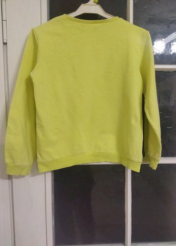 Koton kids 9-10 yaş Kelebek Payetli Sarı Kız Sweatshirt - Görsel 7