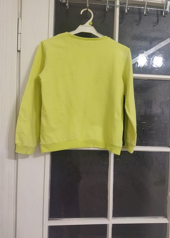 Koton kids 9-10 yaş Kelebek Payetli Sarı Kız Sweatshirt - Görsel 6