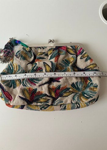 Nakışlı, Boncuklu Çok Renkli Bohem Kadın Portföy Çanta - Görsel 5