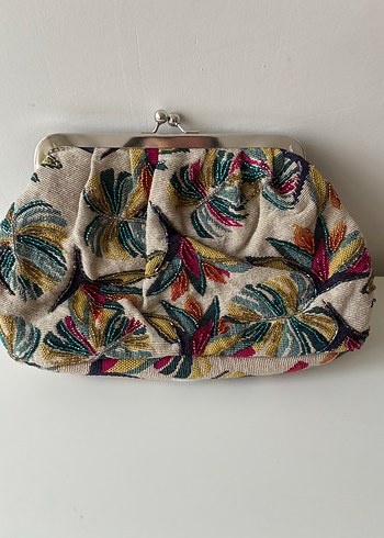 Nakışlı, Boncuklu Çok Renkli Bohem Kadın Portföy Çanta - Görsel 2