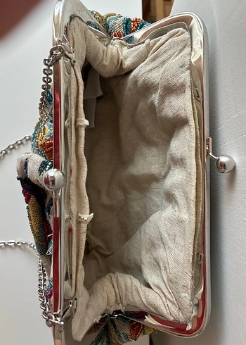 Nakışlı, Boncuklu Çok Renkli Bohem Kadın Portföy Çanta - Görsel 4