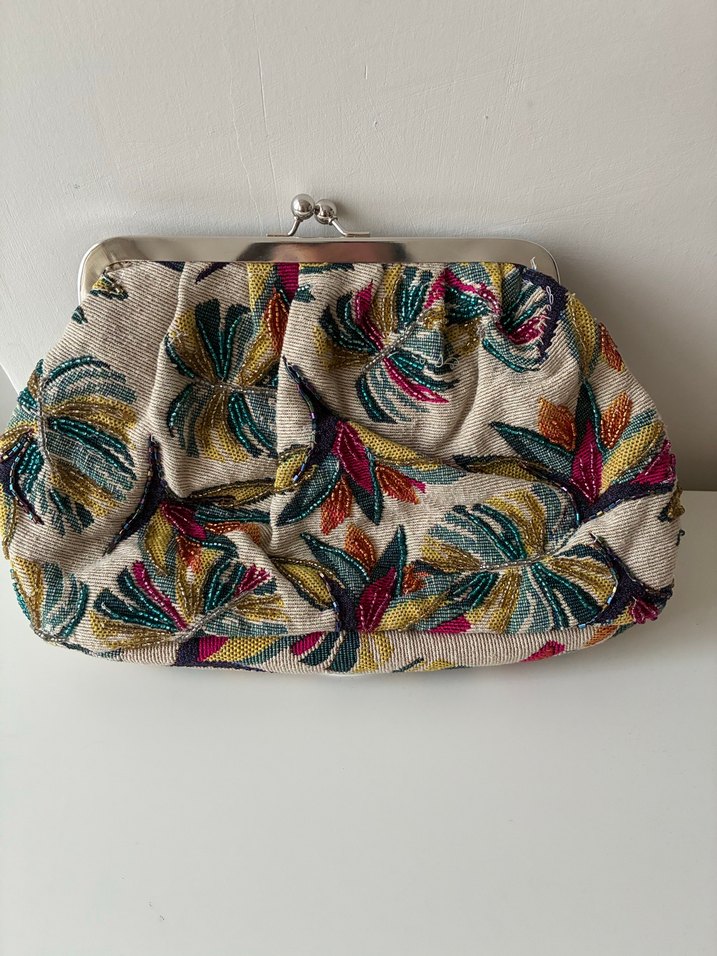 Nakışlı, Boncuklu Çok Renkli Bohem Kadın Portföy Çanta - Görsel 2