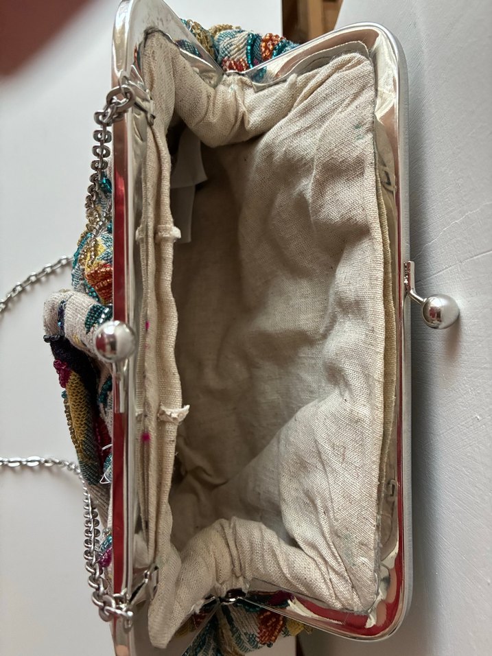 Nakışlı, Boncuklu Çok Renkli Bohem Kadın Portföy Çanta - Görsel 4