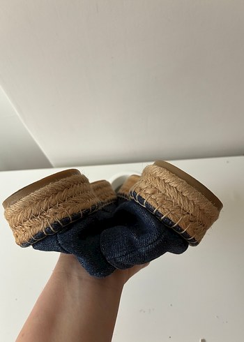 Kadın Mavi Denim Dolgu Topuk Espadril - Görsel 7
