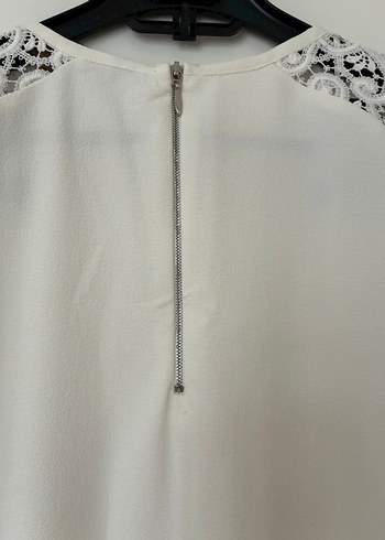 Dantel Detaylı Beyaz Midi Elbise - Görsel 4