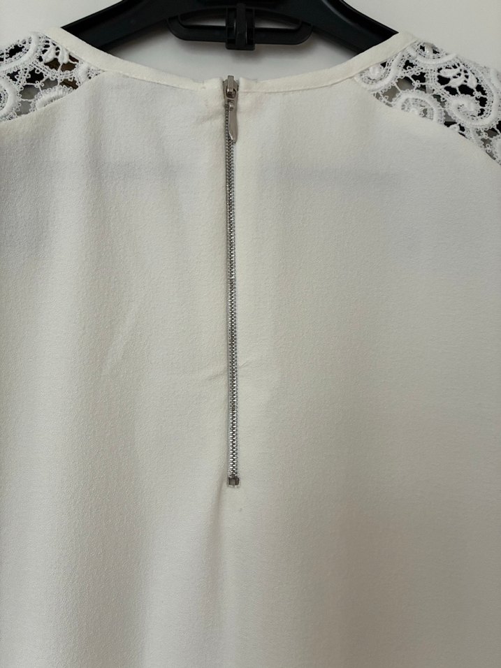 Dantel Detaylı Beyaz Midi Elbise - Görsel 4