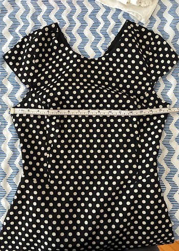 Siyah Puantiyeli Midi Elbise - Görsel 6