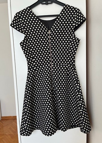 Siyah Puantiyeli Midi Elbise - Görsel 2