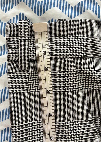 Gri Ekose Kumaş Kadın Pantolon - Görsel 4