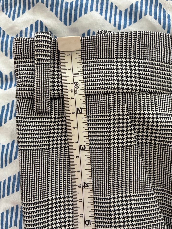 Gri Ekose Kumaş Kadın Pantolon - Görsel 4