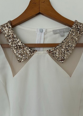 Payet İşlemeli Yakalı Beyaz Kadın Gömlek - Görsel 2