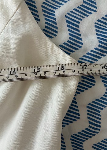 Düğmeli Keten Beyaz Midi Tulum - Görsel 13